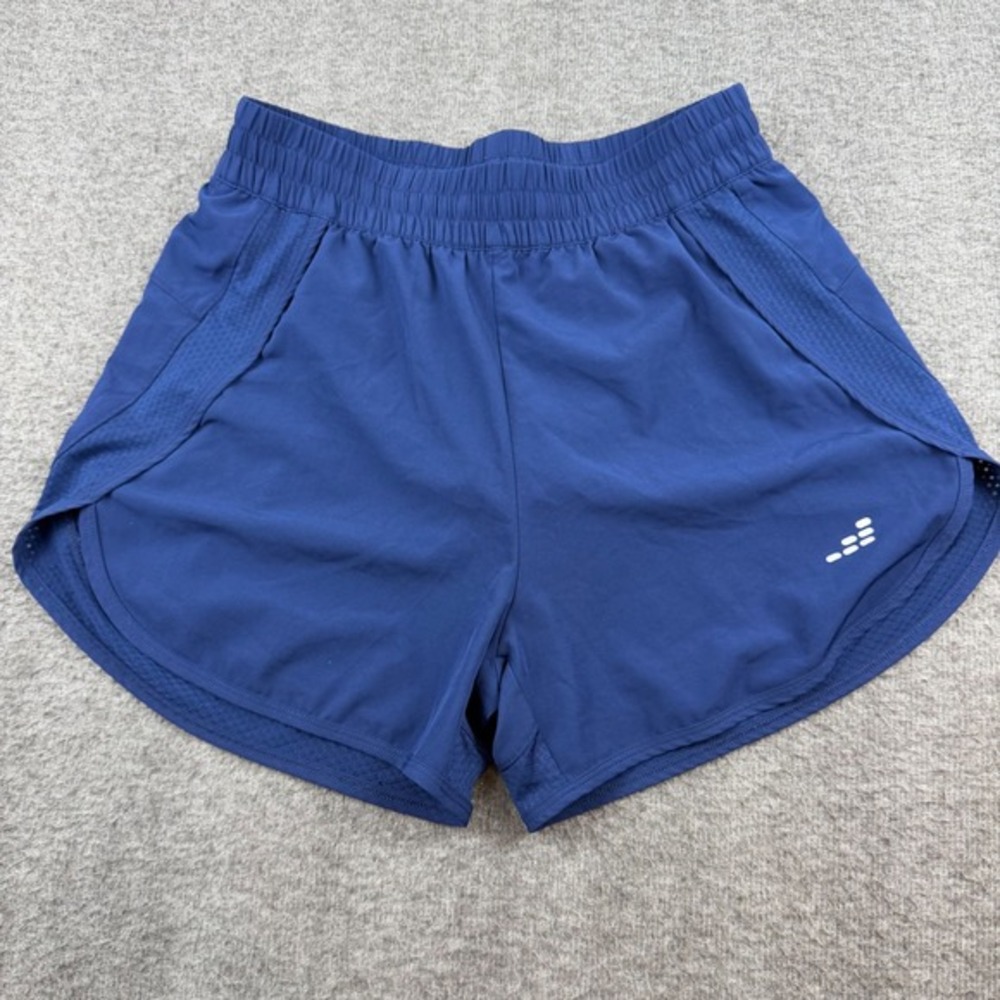 BCG Running Shorts Women's Small Blue Athletic Mesh Inset Built-in Liner